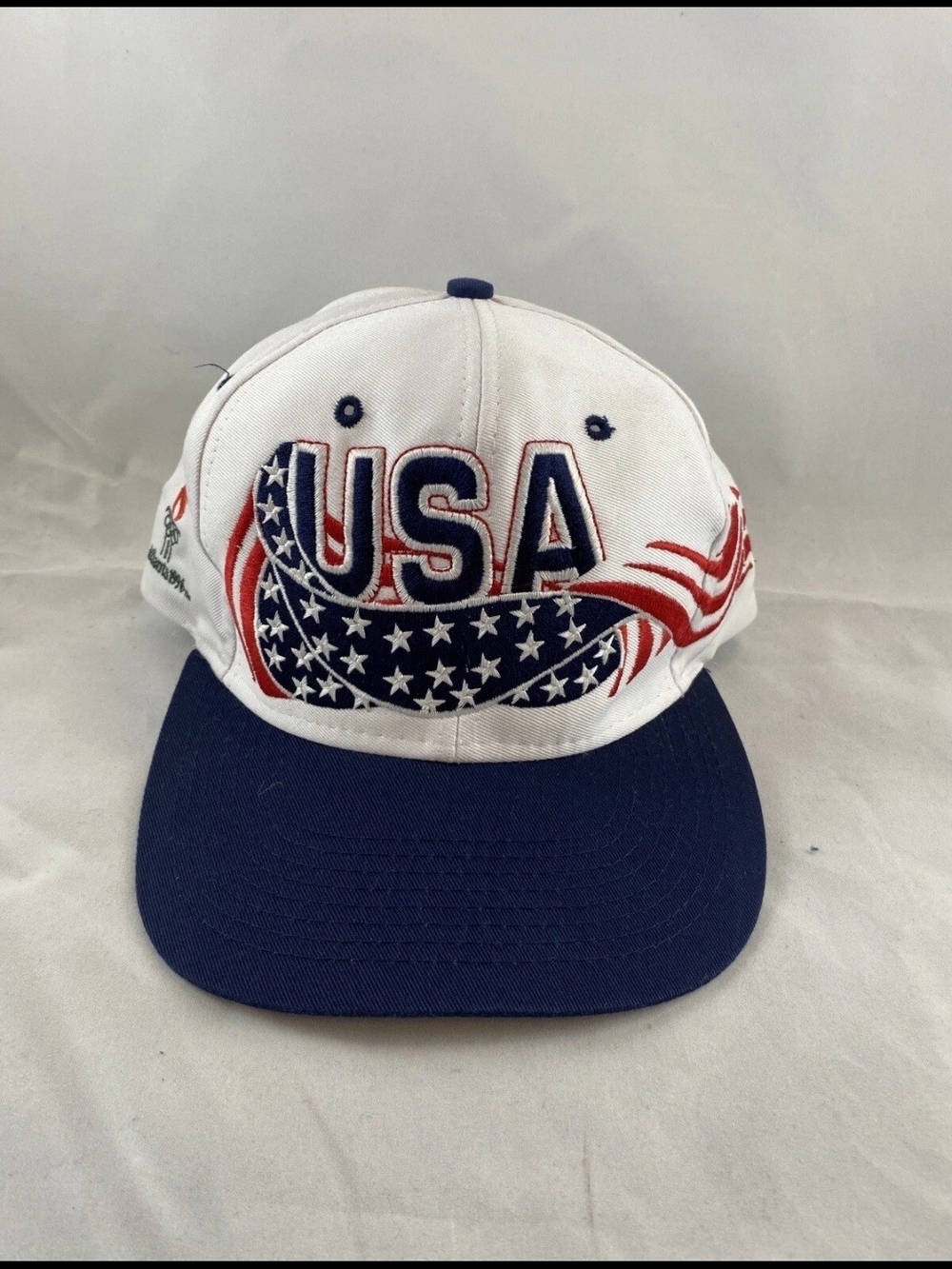 Vintage Olympic Summer Games Atlanta 1996 Hat Cap 100TH Anniversary Logo 7 Snap